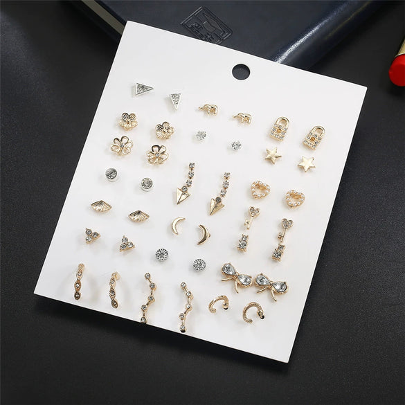 Fashion Geometric Cshaped Baby Elephant Imitation Pearl Earrings For Women Jewelry Wholesale