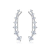 Fashion Geometric Curved Line Moissanite Stud Earrings 925 Sterling Silver
