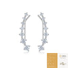 Fashion Geometric Curved Line Moissanite Stud Earrings 925 Sterling Silver