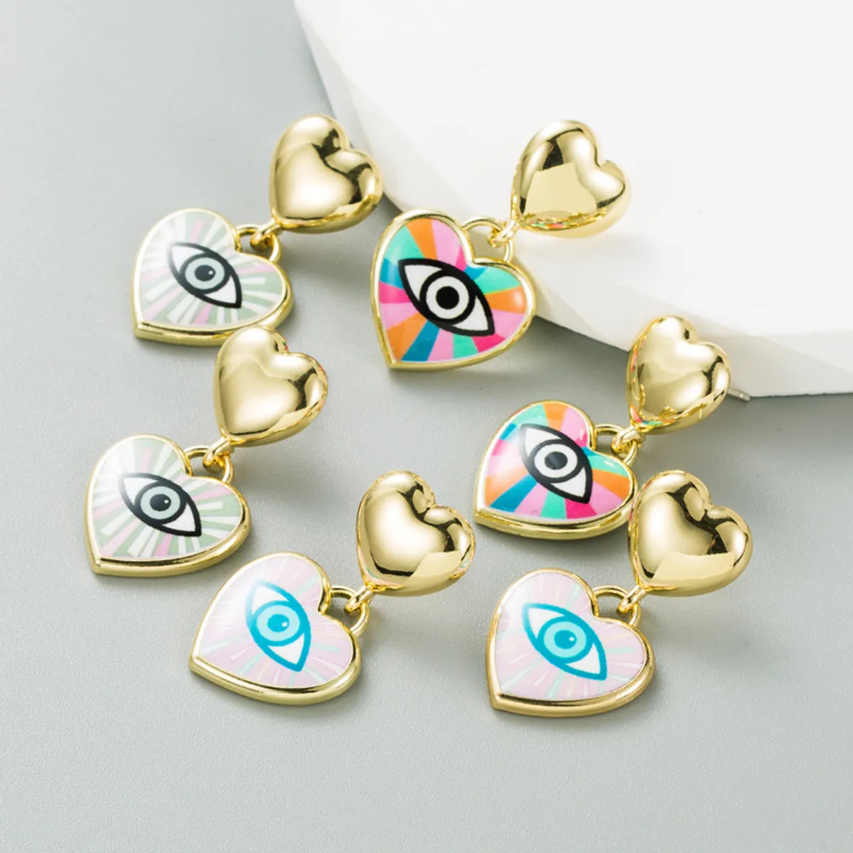 Fashion Geometric Devil's Eye Alloy Enamel Women's Drop Earrings 1 Pair