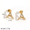 Fashion Geometric Dot Diamond Stainless Steel Women's Earrings