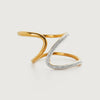 Fashion Geometric Double Zshaped 925 Silver Zirconium Ring