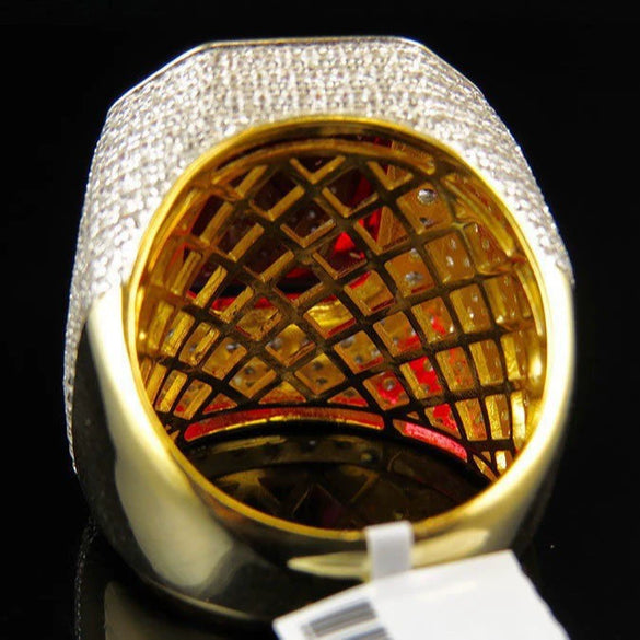 Fashion Geometric Drop Shape Diamond Ring In Brass And White Steel For Women And Unisex Jewelry