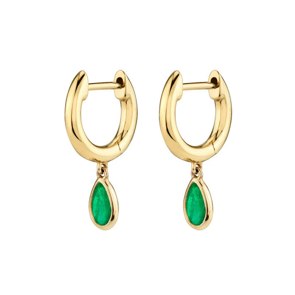 Fashion Geometric Drop Shape Zircon Earrings For Women With Silver Needle Copper Electroplated Colored Stone Design