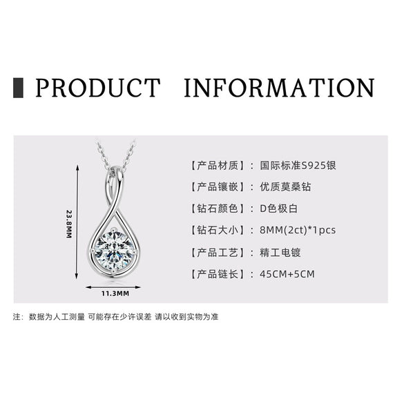 Fashion Geometric Fourleaf Clover Moissanite Pendant Necklace Set With Diamonds S925 Silver Plated K18 Gold For Women