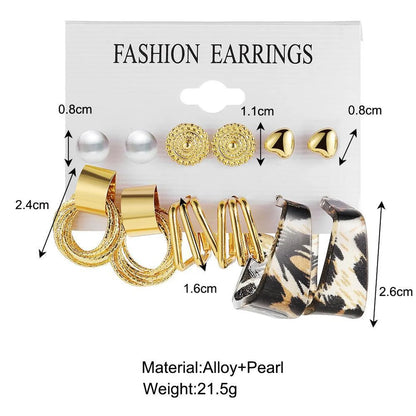 Fashion Geometric Heart Shape Alloy Plating Women'S Drop Earrings Ear Studs 1 Set