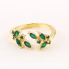 Fashion Geometric Heart Shape Flower Copper Open Ring Inlaid Zircon Copper Rings