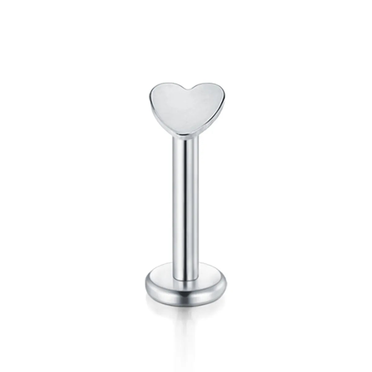 Fashion Geometric Heart Shape Stainless Steel Inlaid Zircon Zircon Lip Stud 1 Piece