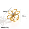 Fashion Geometric Hollow Line Flower Stainless Steel And Titanium Steel Earrings With Electroplating For Women