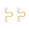 Fashion Geometric Imitation Pearl Earrings Titanium Steel 18K Gold Plated