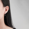 Fashion Geometric Inlaid Diamond Style S925 Sterling Silver Circle Earrings For Women With Modern Minimalist Design