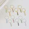 Fashion Geometric Inlaid Diamond Style S925 Sterling Silver Circle Earrings For Women With Modern Minimalist Design