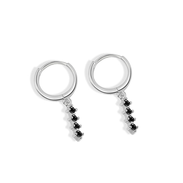 Fashion Geometric Inlaid Diamond Style S925 Sterling Silver Circle Earrings For Women With Modern Minimalist Design