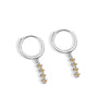 Fashion Geometric Inlaid Diamond Style S925 Sterling Silver Circle Earrings For Women With Modern Minimalist Design