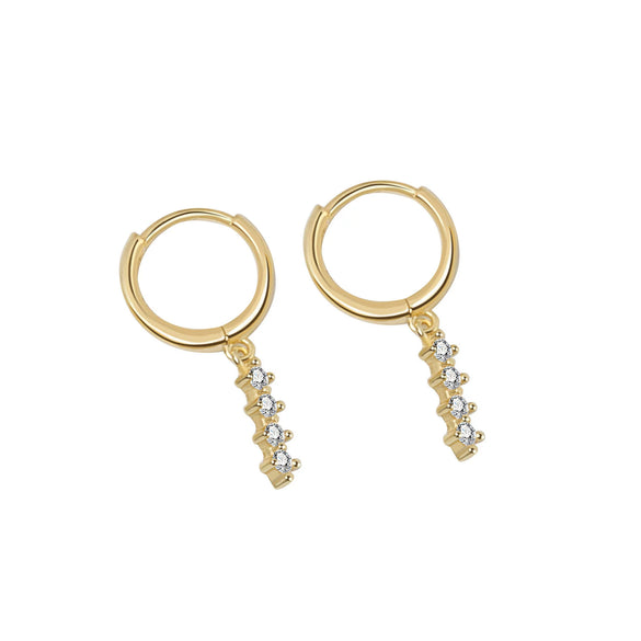 Fashion Geometric Inlaid Diamond Style S925 Sterling Silver Circle Earrings For Women With Modern Minimalist Design