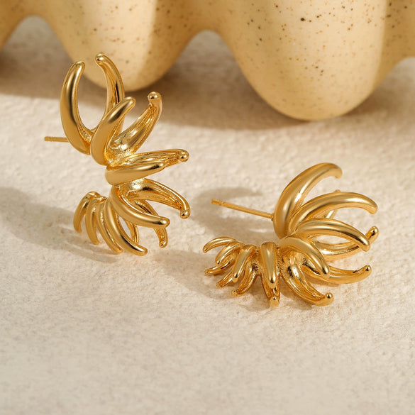 Fashion Geometric Irregular Lines Stainless Steel Electroplated Women's Earrings