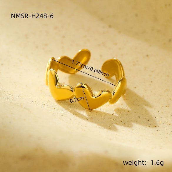 Fashion Geometric Irregular Titanium Steel Electroplated Women's Ring