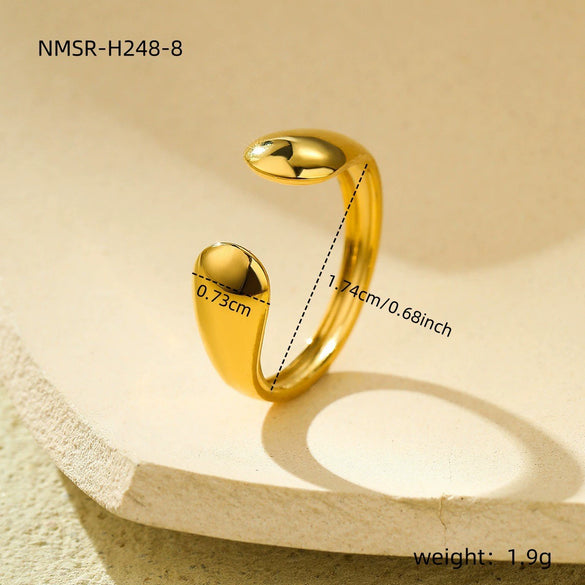 Fashion Geometric Irregular Titanium Steel Electroplated Women's Ring