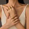 Fashion Geometric Irregular Titanium Steel Electroplated Women's Ring