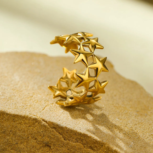 Fashion Geometric Irregular Titanium Steel Electroplated Women's Ring