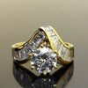Fashion Geometric Ladder Square Irregular Ring Copper With Zirconia For Women