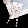 Fashion Geometric Large Small Pearls Long Tassel Beaded Eardrops