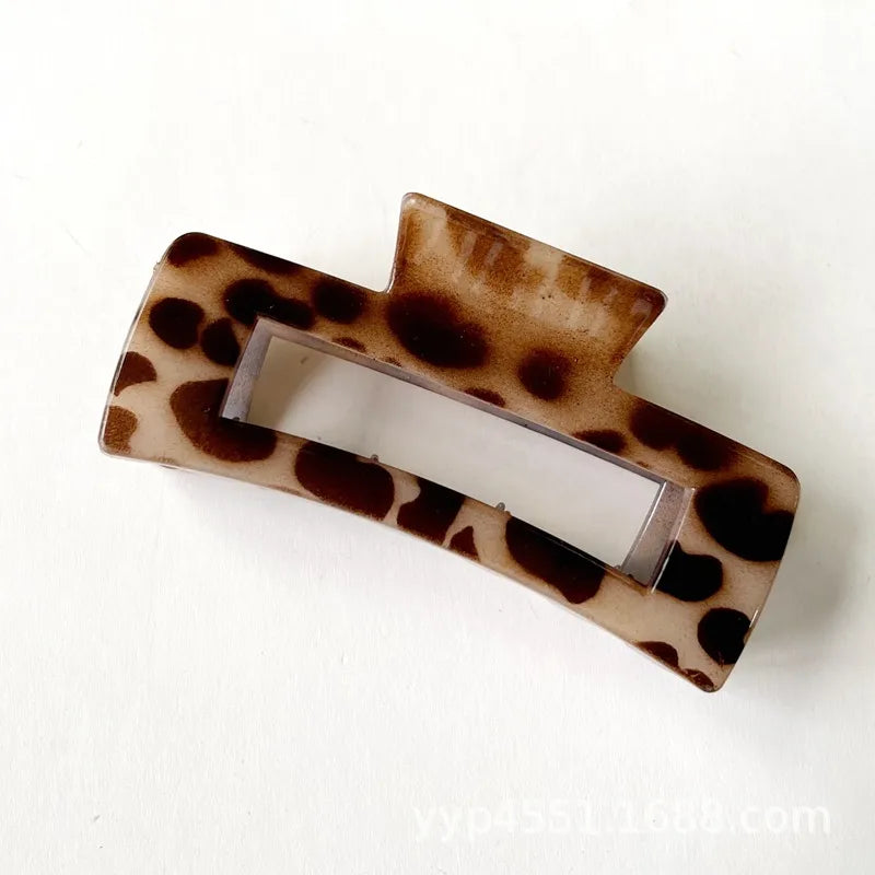 Fashion Geometric Leopard Plastic Hollow Out Hair Claws