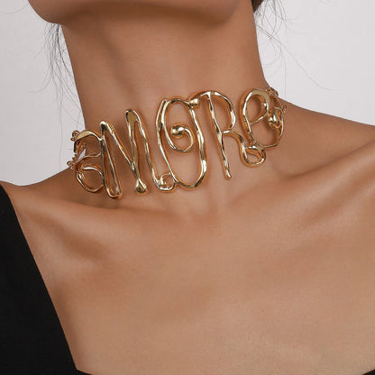 Fashion Geometric Letter Alloy Plating Women's Choker 1 Piece