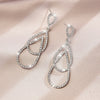 Fashion Geometric Long Exaggerated Diamond Cross Oval Alloy Earrings