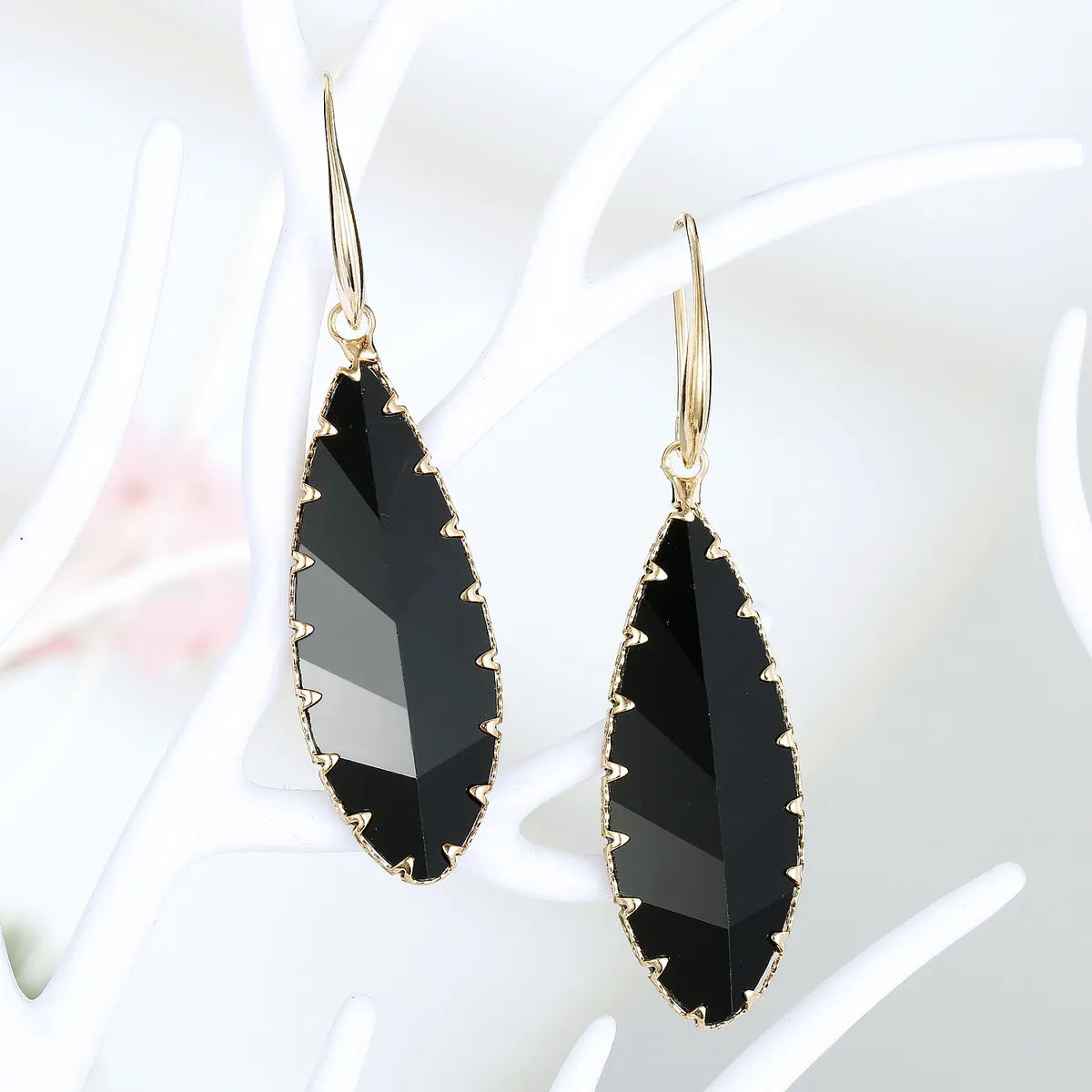 Fashion Geometric Long Water Drop Crystal Earrings