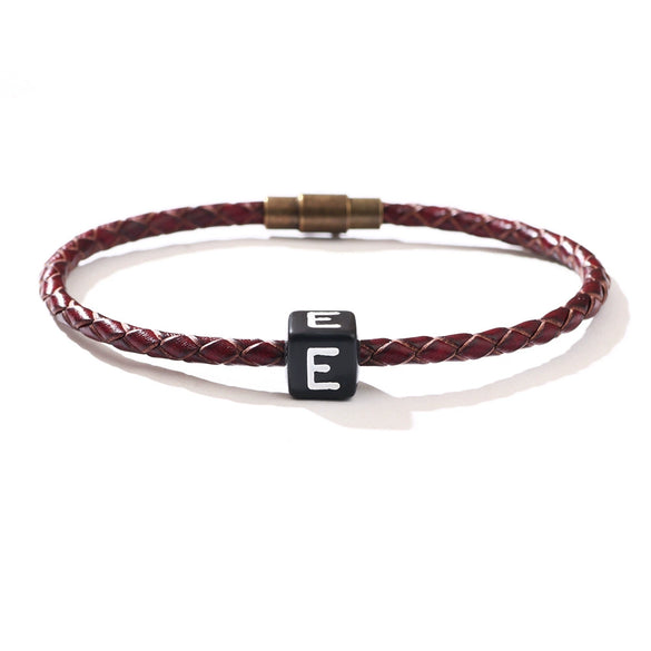 Fashion Geometric Magnet Woven Bracelet Pu Material For Men And Women