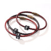 Fashion Geometric Magnet Woven Bracelet Pu Material For Men And Women