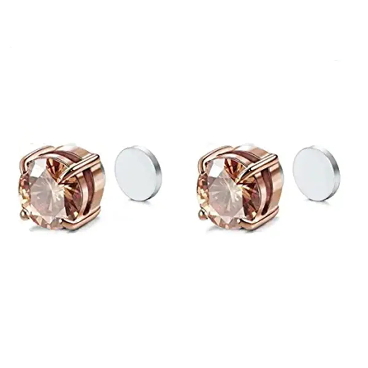 Fashion Geometric Metal Inlay Rhinestones Unisex Ear Studs