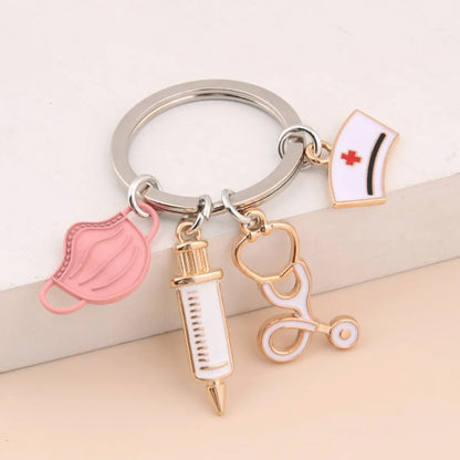 Fashion Geometric Metal Plating Keychain