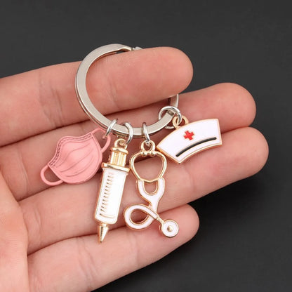 Fashion Geometric Metal Plating Keychain