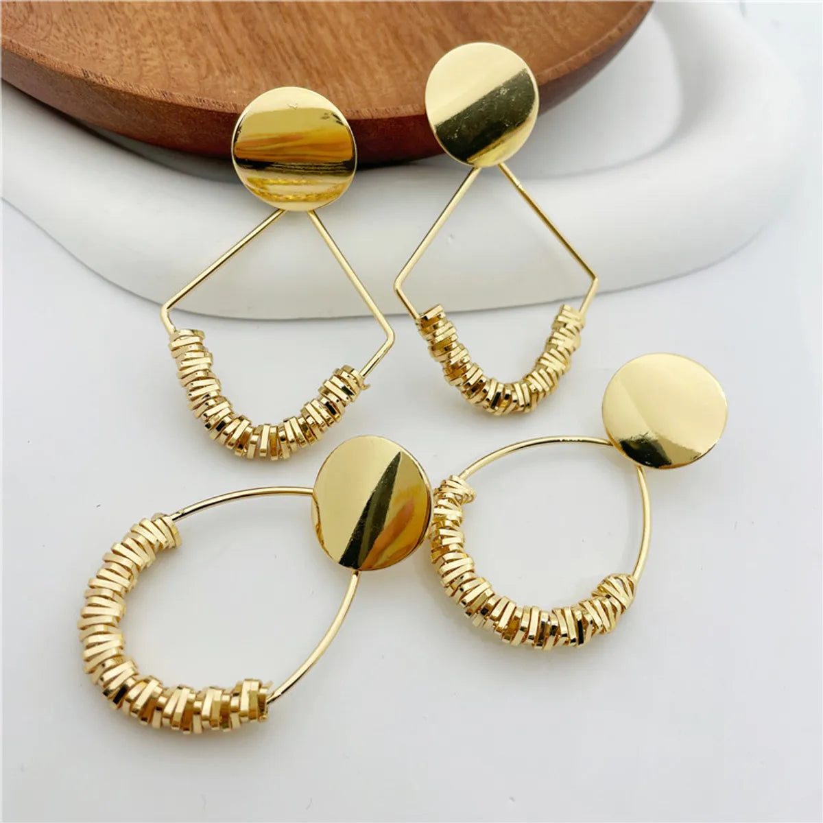 Fashion Geometric Metal Plating Women's Earrings 1 Pair