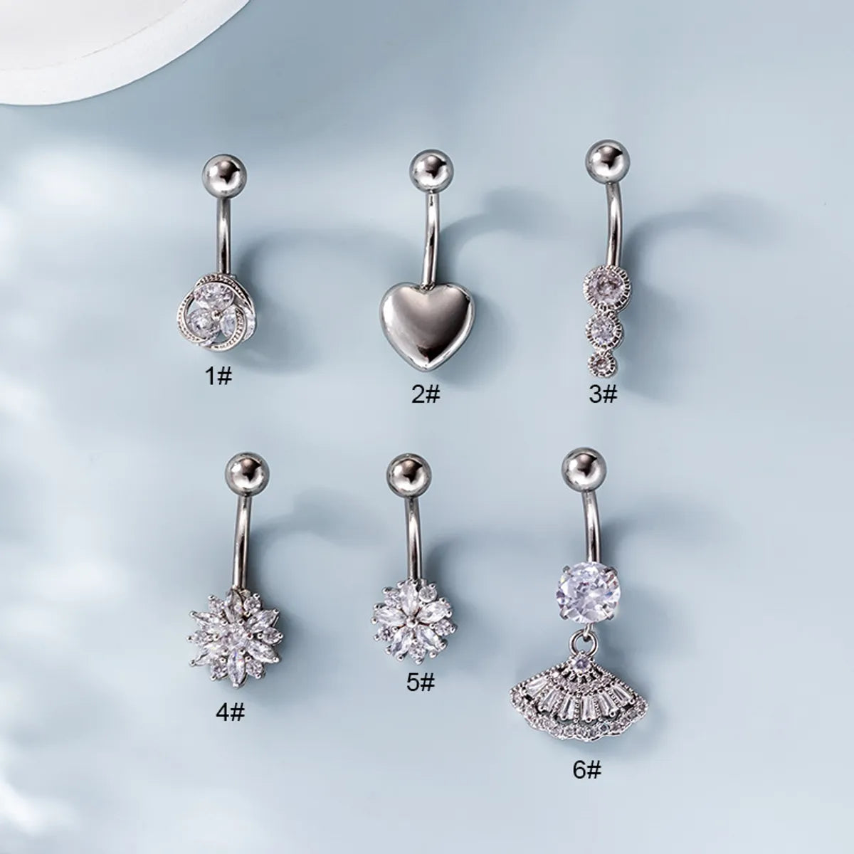 Fashion Geometric Metal Plating Zircon Belly Ring