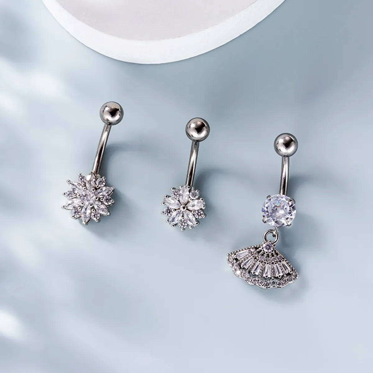 Fashion Geometric Metal Plating Zircon Belly Ring