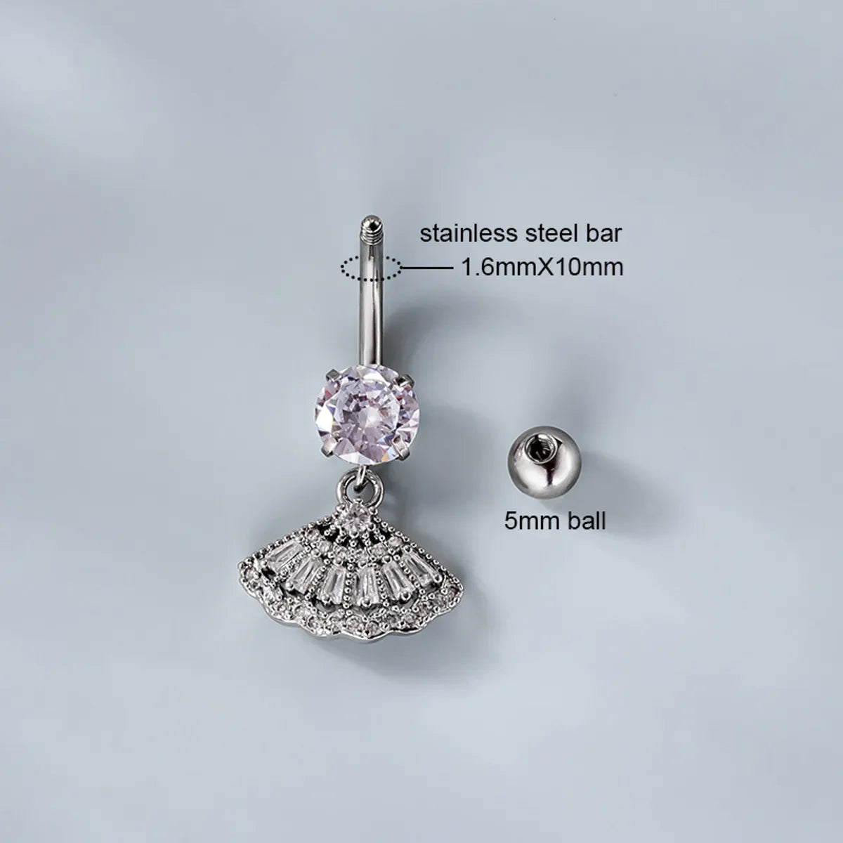 Fashion Geometric Metal Plating Zircon Belly Ring