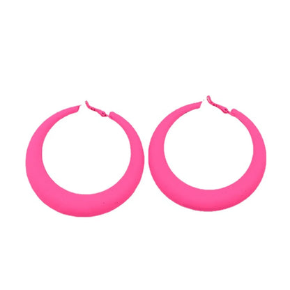 Fashion Geometric Metal Spray Paint Women's Hoop Earrings 1 Pair