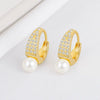 Fashion Geometric Micro Inlaid Zircon Sterling Silver Earrings With Electroplated Finish