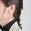 Fashion Geometric Micro Inlaid Zircon Sterling Silver Earrings With Electroplated Finish