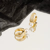 Fashion Geometric Micro Inlaid Zircon Sterling Silver Earrings With Electroplated Finish