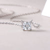 Fashion Geometric Moissanite Inlaid 925 Silver Women's Necklace
