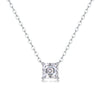 Fashion Geometric Moissanite Inlaid 925 Silver Women's Necklace