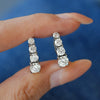 Fashion Geometric Moissanite 925 Sterling Silver Earrings Set With Diamonds
