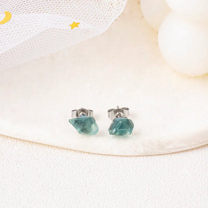 Fashion Geometric Natural Stone Irregular Ear Studs 1 Pair