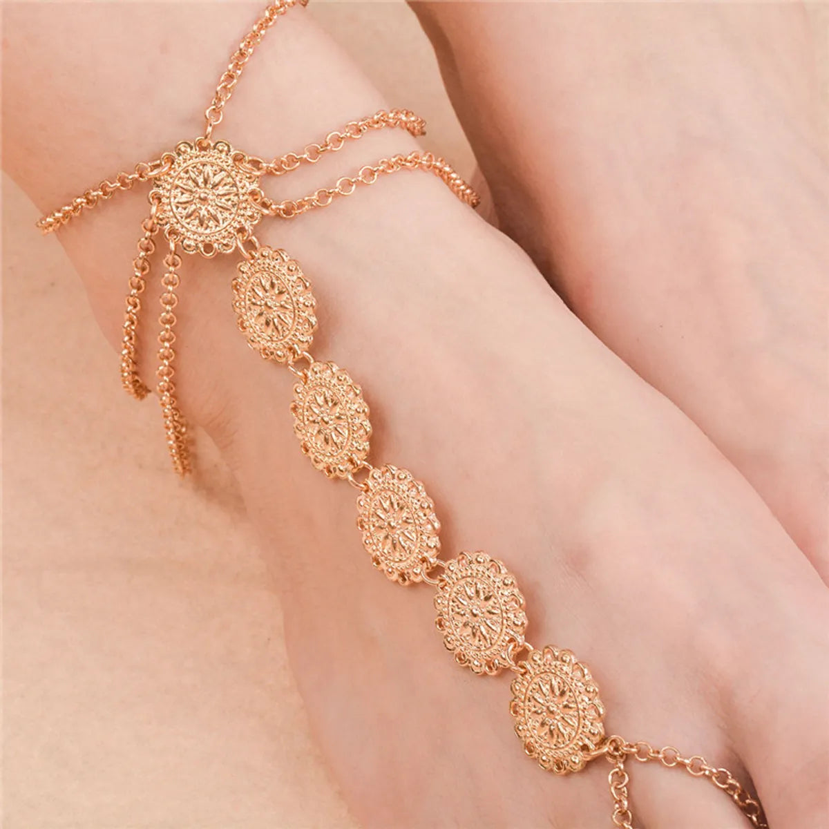 Fashion Geometric Pearl Artificial Gemstones Women's Anklet 1 Piece