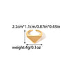 Fashion Geometric Pearl Exaggerated Opening Ring Stainless Steel Gold Plated Jewelry