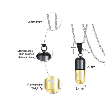 Fashion Geometric Pill Titanium Steel Necklace Plating Stainless Steel Necklaces